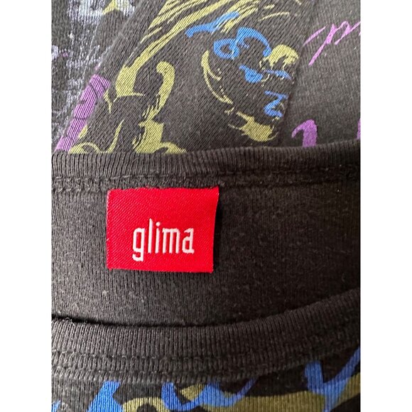 Vintage Y2K Glima Black Paris Long Sleeve Tee MED Goth Edgy Grunge Boho Paris - Picture 5 of 6